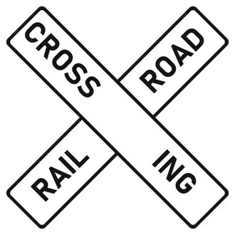 Crossbuck: two white crossed boards