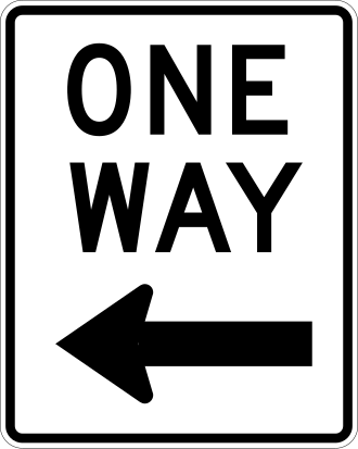 One Way — одностороннее движение налево